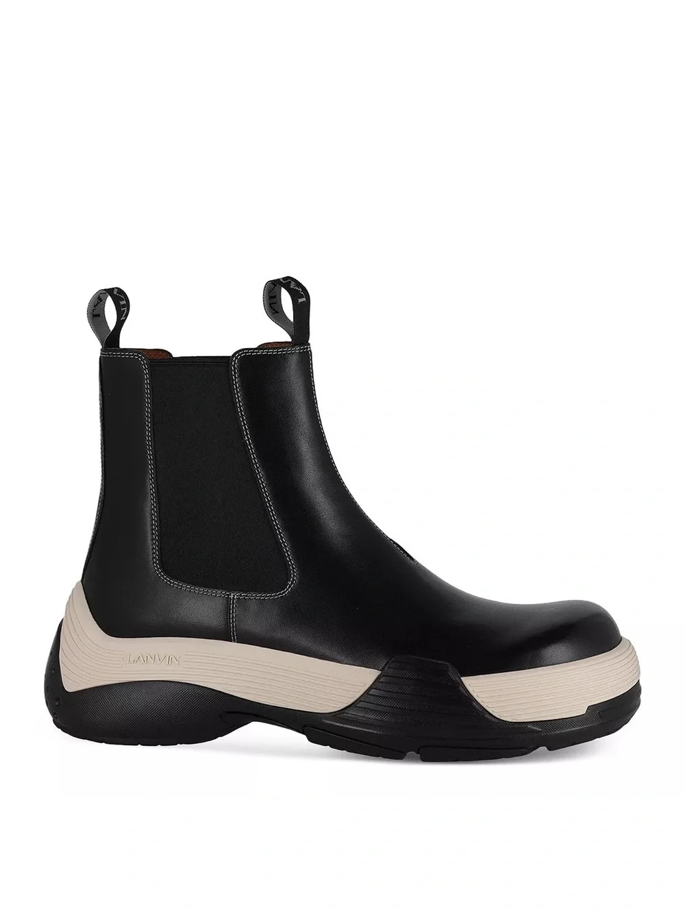 LANVIN Flash-X Bold Pull On Chelsea Boots, Black Size 44 New in Box + DustBag